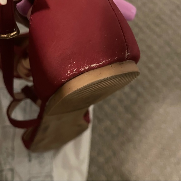 Burgundy Pointed Flats - Picture 3 of 3